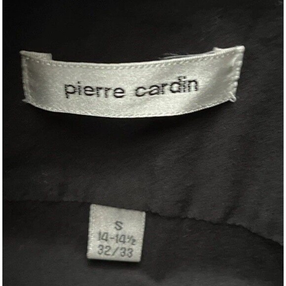 Pierre Cardin Black Button Down Dress Shirt Men Sz Small 14-14.5/ 32-33 - Picture 7 of 7